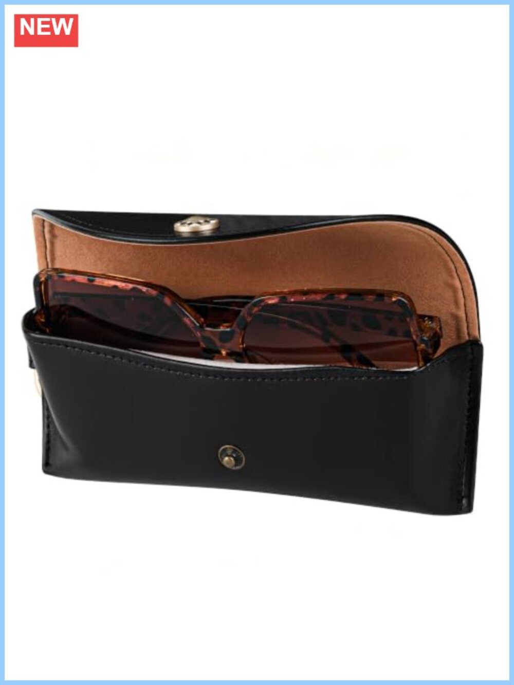Oversized Sunglasses Pouch Vegan Leather Eyeglass Case Travel Bag